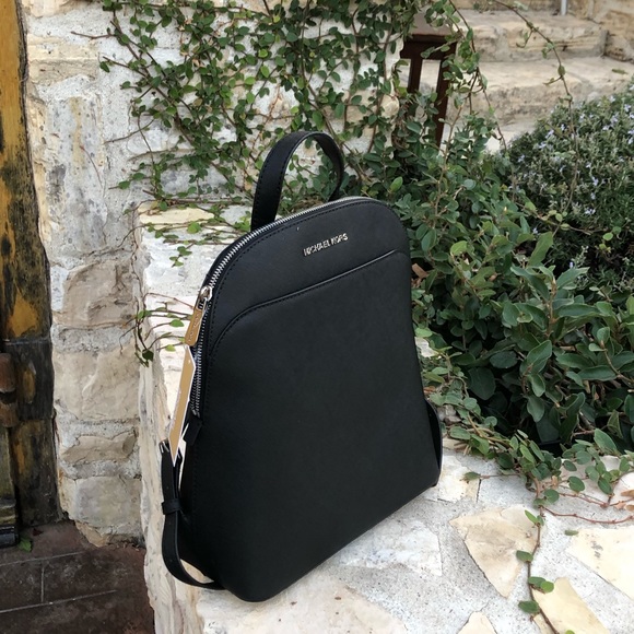 NWT Michael Kors LG Emmy Backpack black silver - Picture 2 of 7